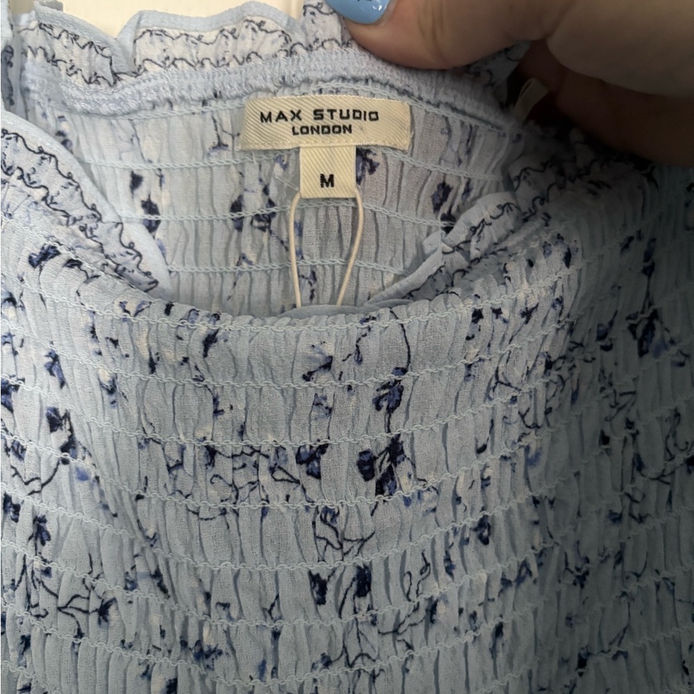 Max Studio Light Blue Floral Maxi Dress - Picture 2 of 5